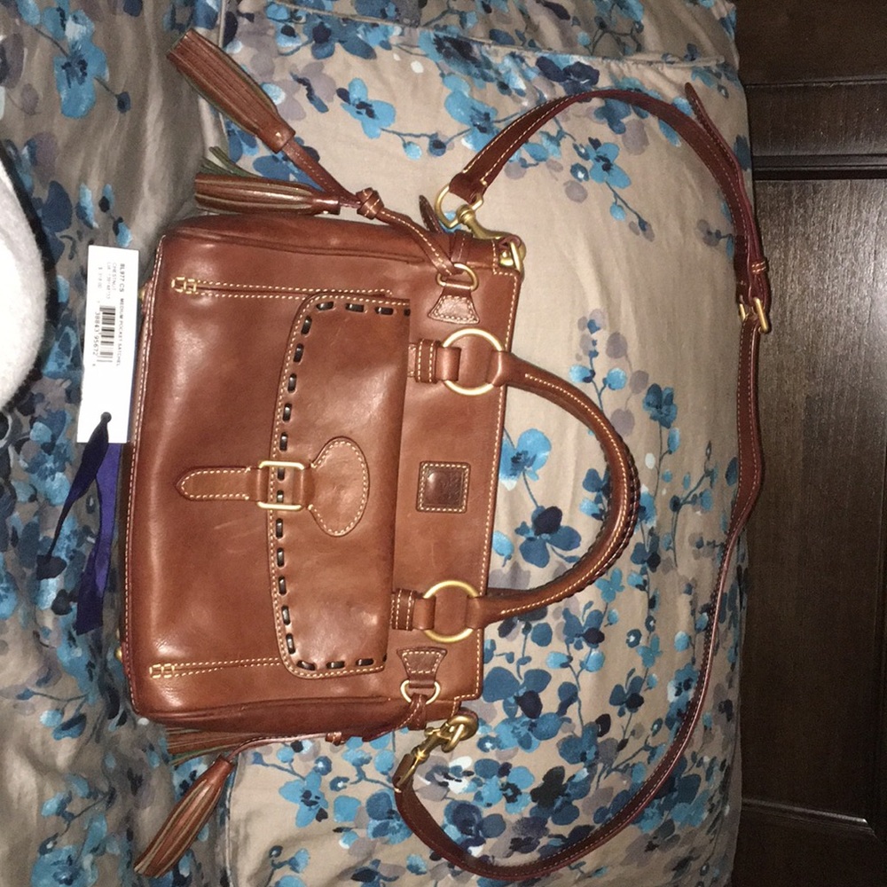 Dooney and Bourke medium pocket satchel chestnut